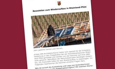 Newsletter informiert über Wiederaufbau nach Naturkatastrophe